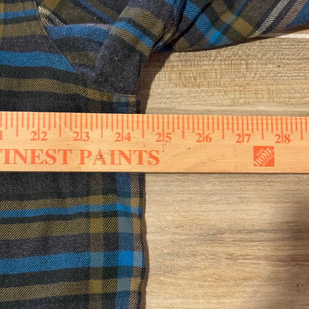 Patagonia Mens Fjord Organic Cotton Flannel Shirt XL Grey Blue Plaid Button Down - Picture 5 of 6